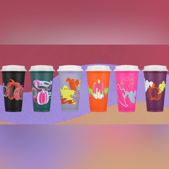 Starbucks Other - Starbucks Halloween Glow In The Dark reusable hot cups
